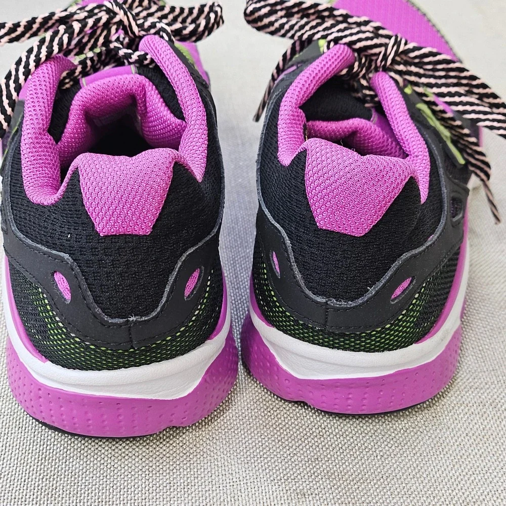 Under Armour Micro G Running Shoes Youth 4.5Y Purple Black Neon Green‎ 1241824